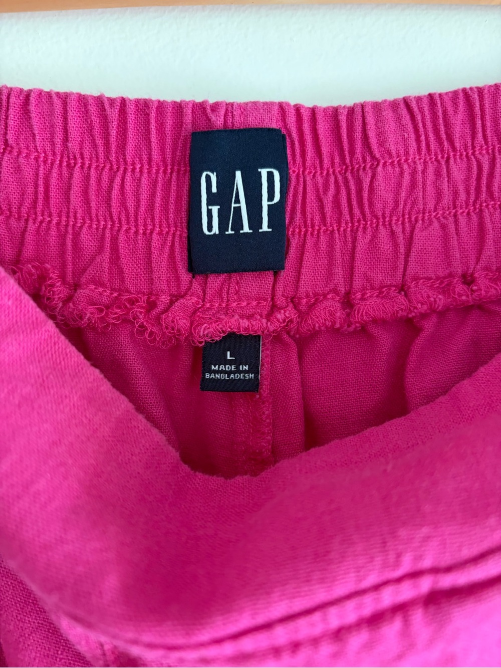 Gap Hot Pink Linen Blend Pull On Shorts Size L - Picture 4 of 5